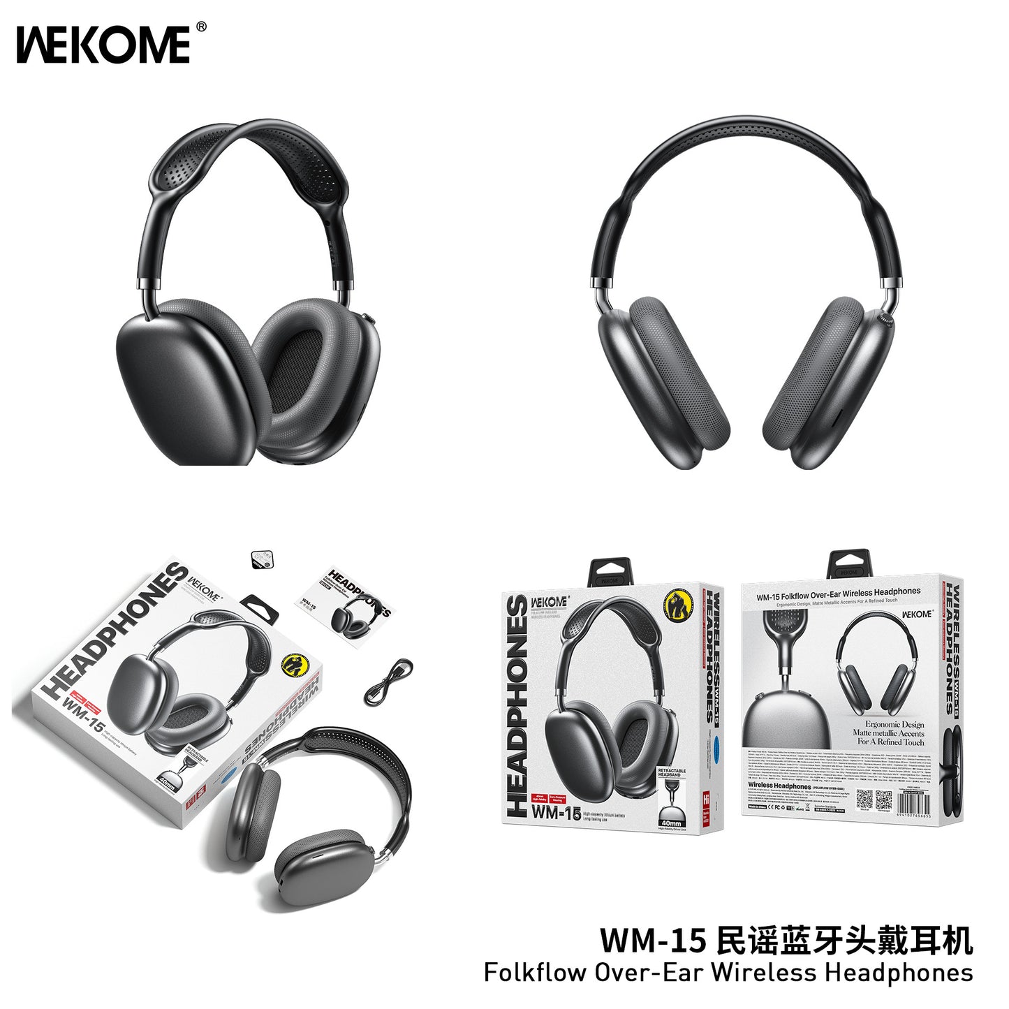 WM-15 Folkflow Over-Ear Wireless Headphones