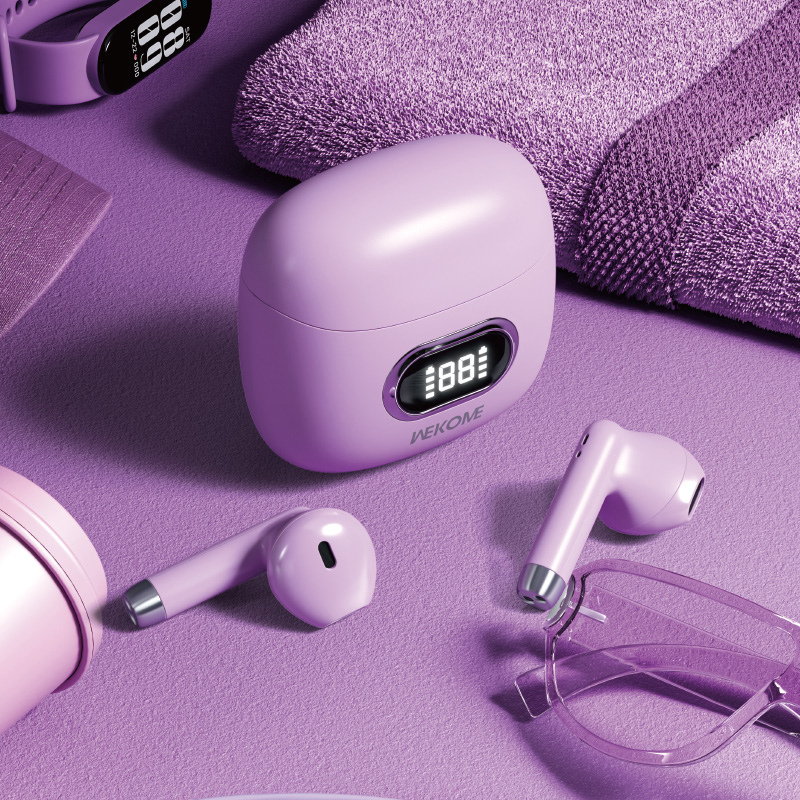 WS-01 Small Cloud Digital Display Wireless Bluetooth Earphone