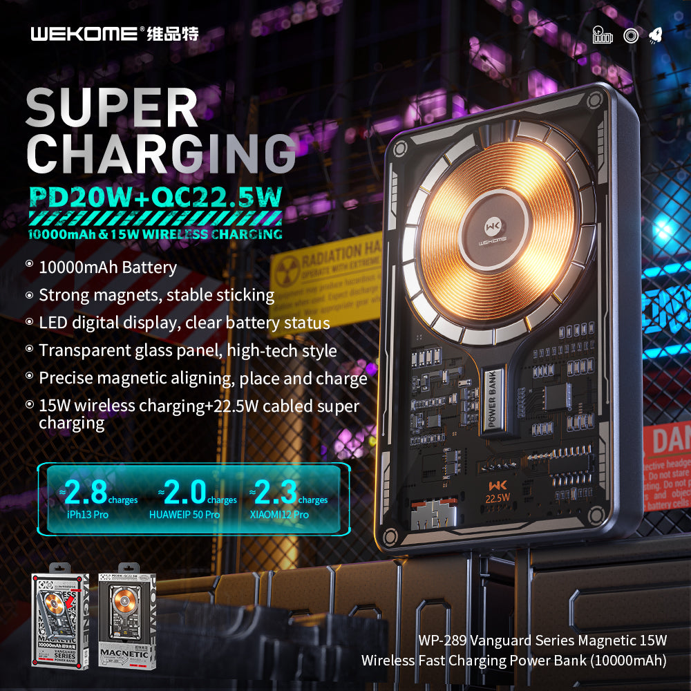 WP-289 SUPER Powerbank PD20W+QC22.5W 10000mAh & 15W WIRELESS