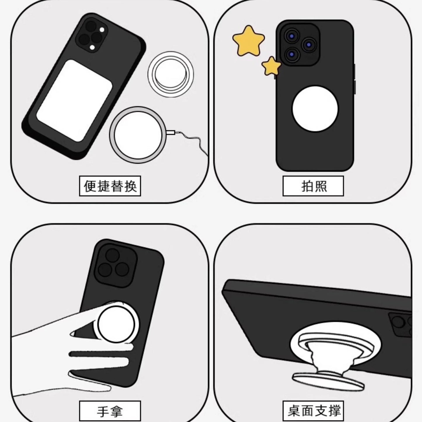 WPH-02 QIN.Original Design Airbag Phone Holder - ISMART9.COM