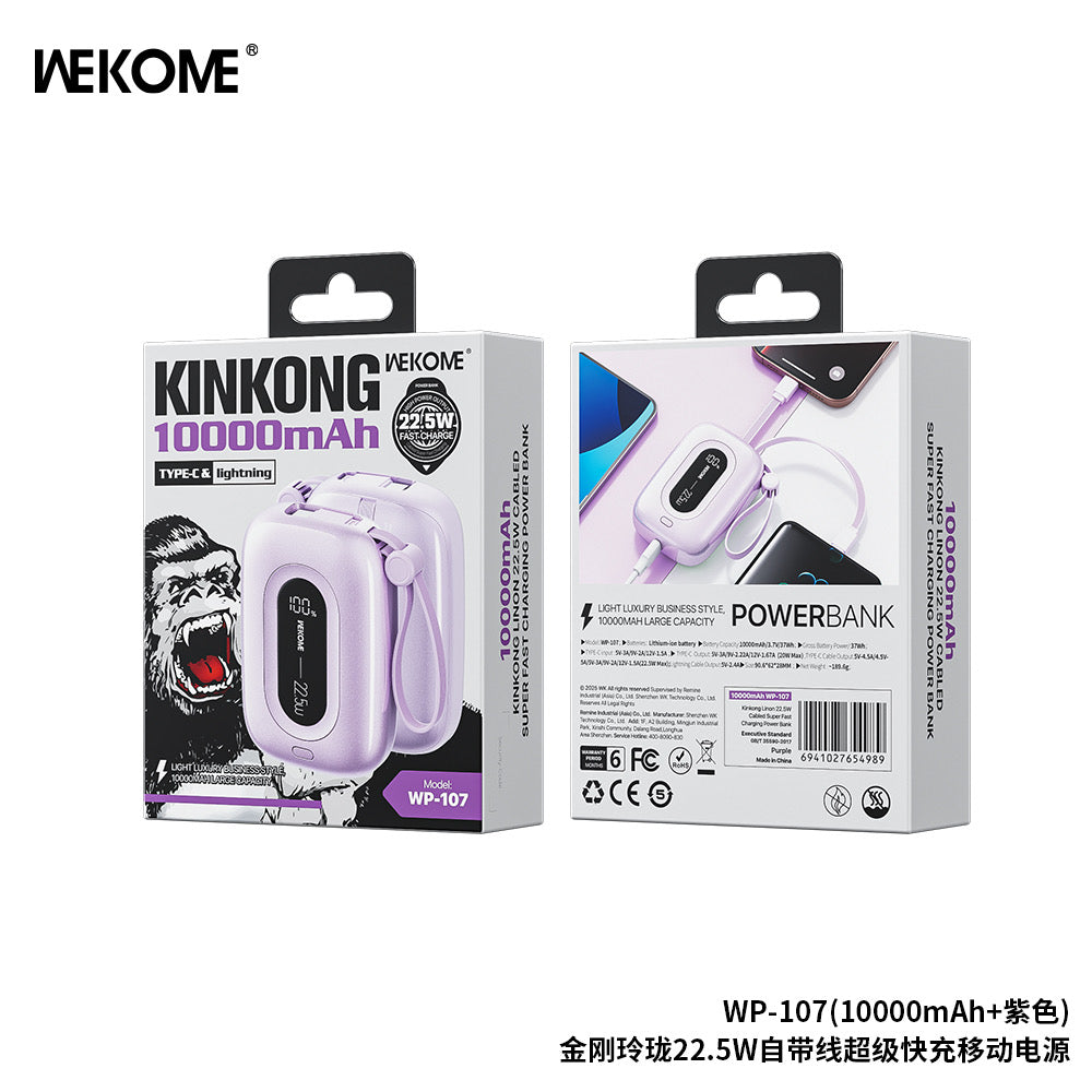 WP-107 Linon 22.5W Cabled Fast Charging Power Bank