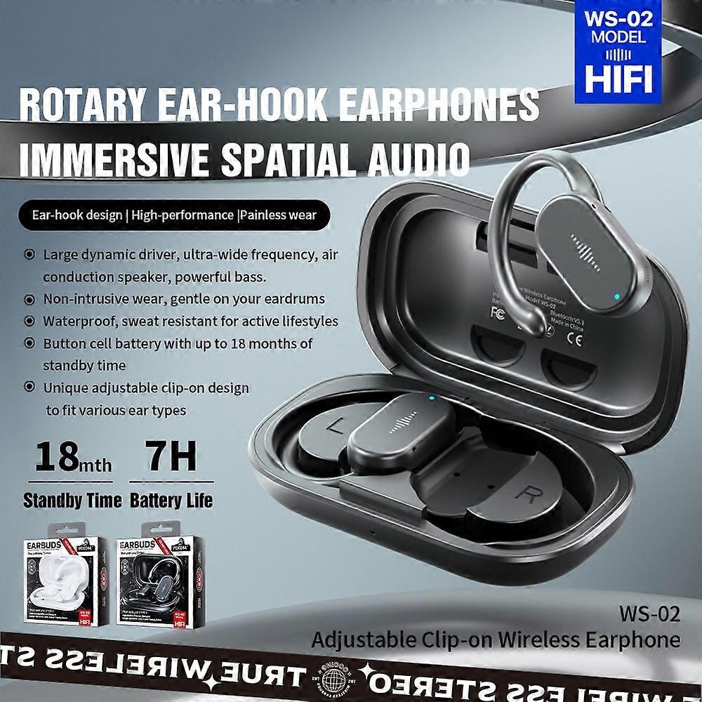 WS-02 Adjustable Clip-on Wireless Earphone