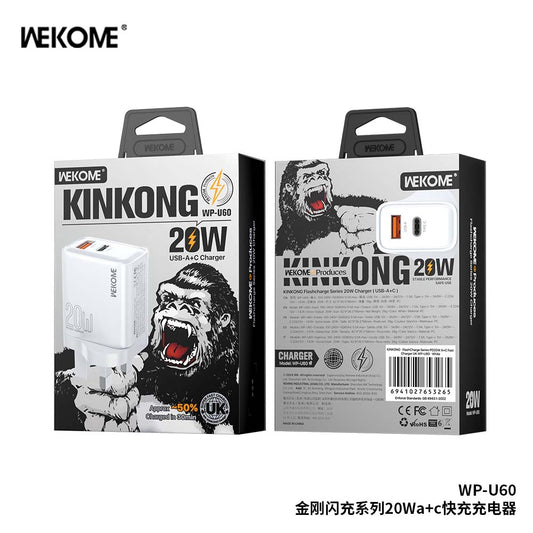 WP-U60 Kinkong Flash
Charge Series 20W A+C Fast Charger