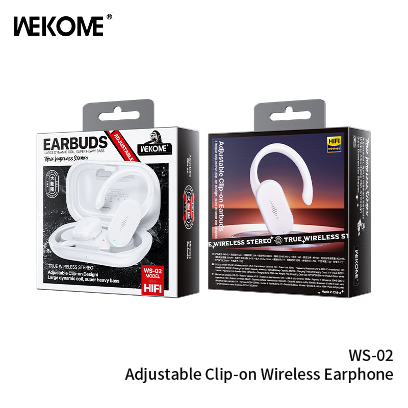 WS-02 Adjustable Clip-on Wireless Earphone