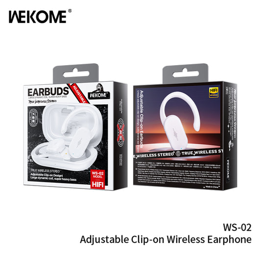 WS-02 Adjustable Clip-on Wireless Earphone