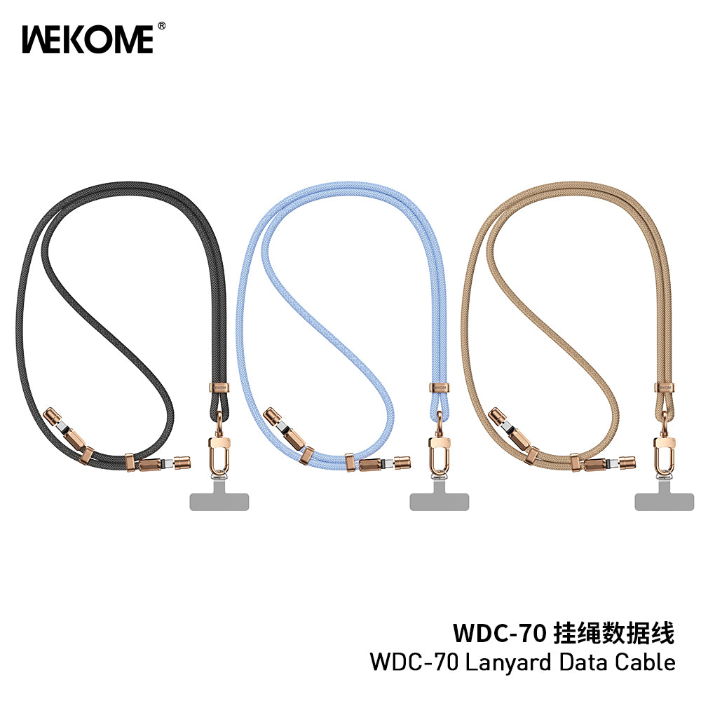 WDC-70 Premium 65W Fast Charging USB-C Lanyard Cable - 1.6M Braided Nylon