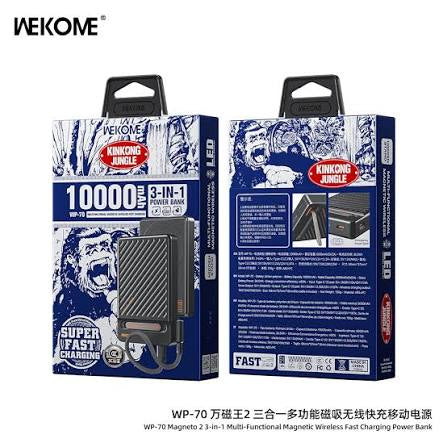 WP-70 Magnetic Wireless Power Bank 10000mAh Fast Charging Foldable Stand Portable Charger