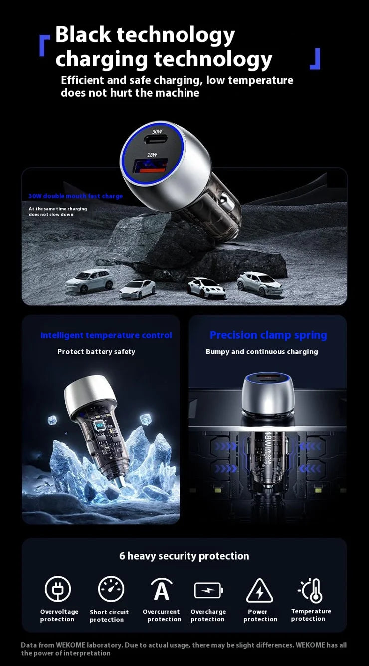 WP-C53 Kinkong Series Earl 48W  Transparent A+C Car Charger