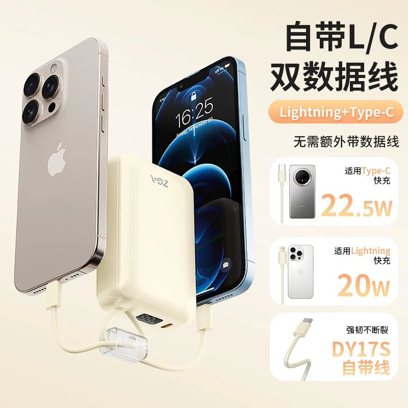 DY17S Compact PowerBank Type-C Lightning output