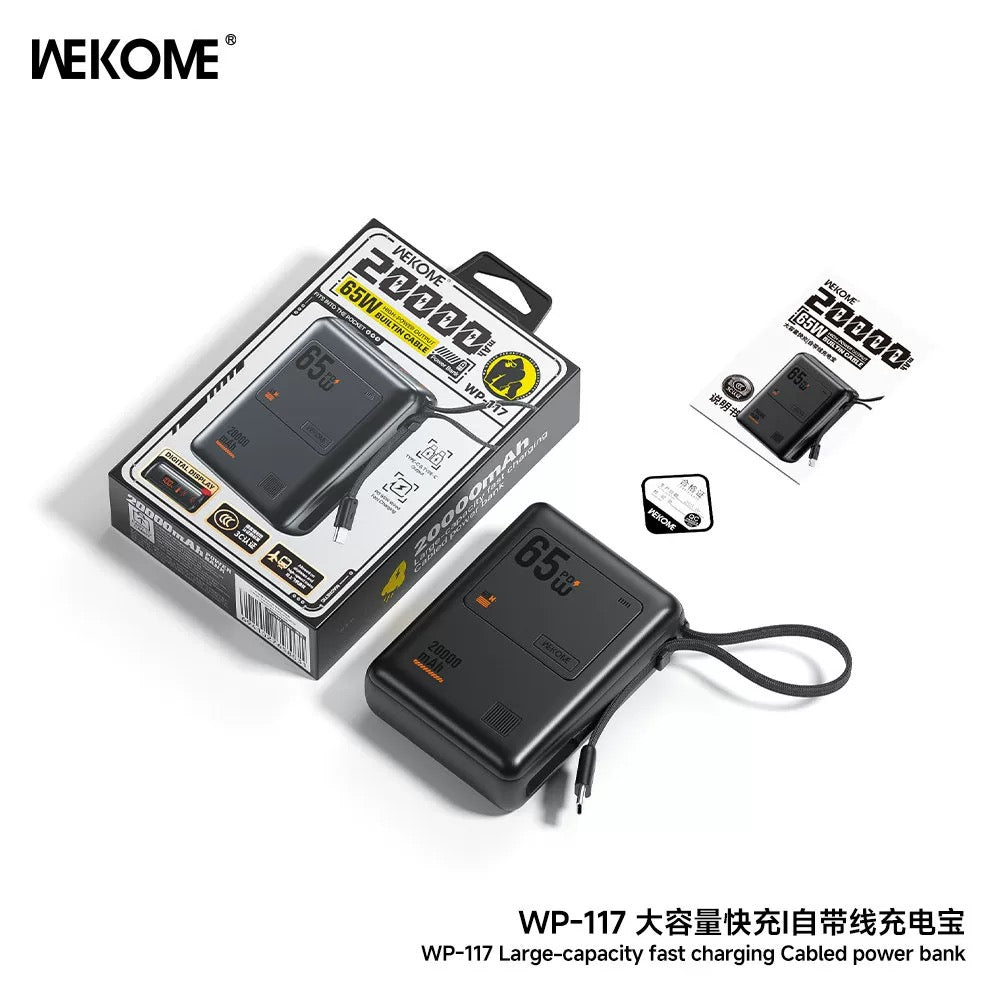 WP-117 Large Capacity Fast Charging Cable powerbank - ISMART9.COM
