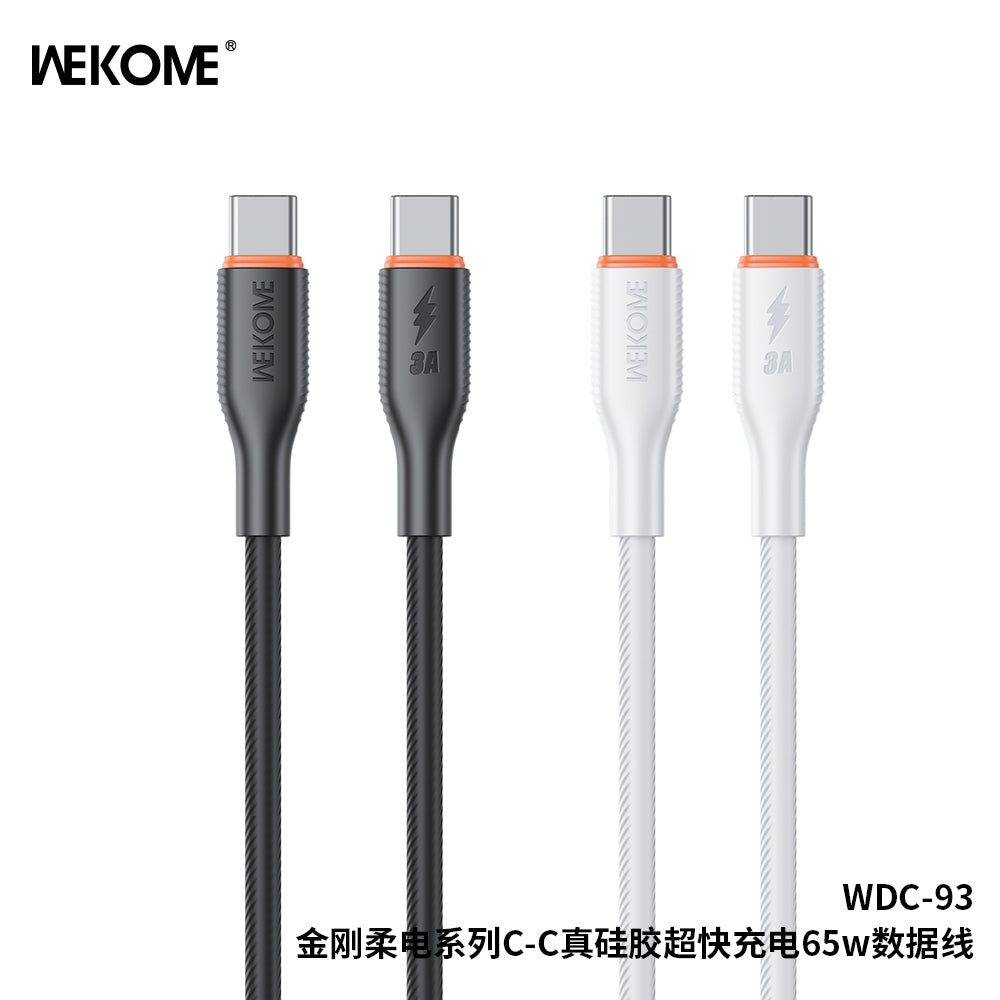 WDC-93 65W True Silicone Charging Data Cable C-C