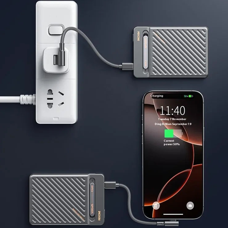 WP-70 Magnetic Wireless Power Bank 10000mAh Fast Charging Foldable Stand Portable Charger