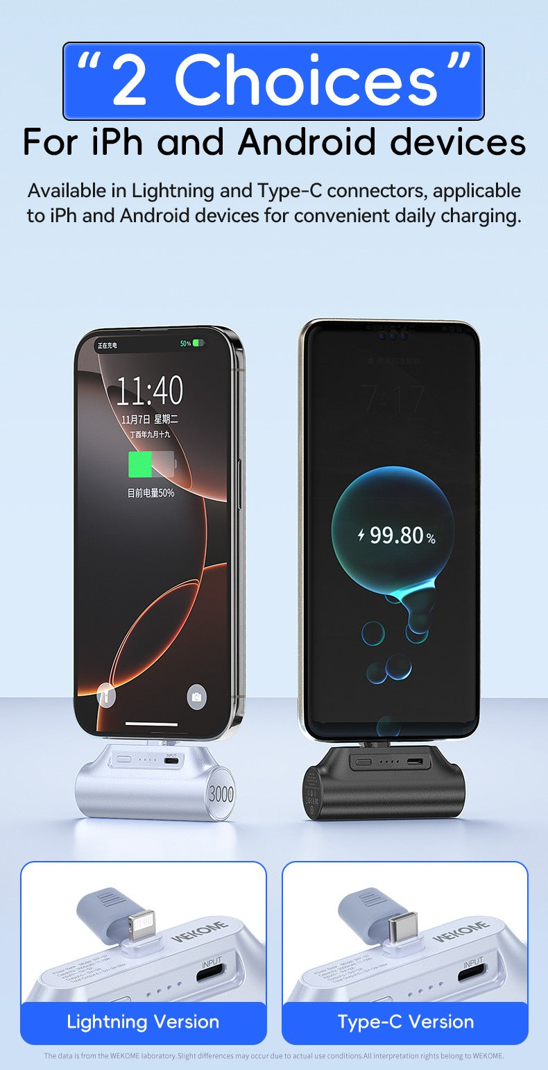 WP-07 Pocket Power Bank Lightning/Type-C Version (3000mAh)