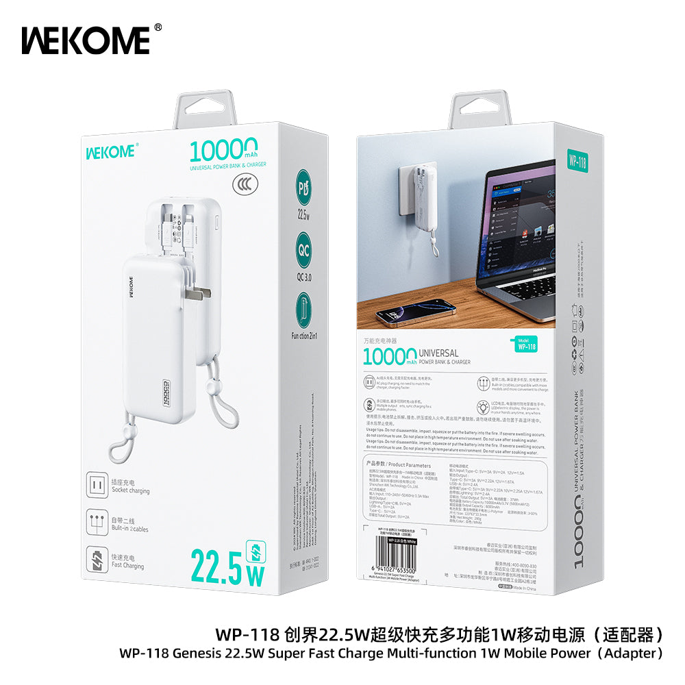 WP-118 22.5W super Fast Charge Multi-function Mobile Power (10000mAh)