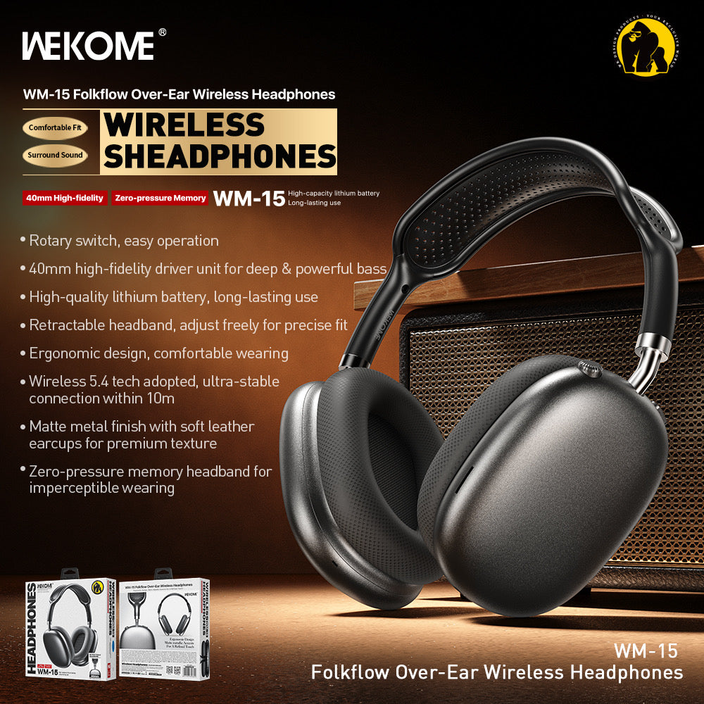 WM-15 Folkflow Over-Ear Wireless Headphones