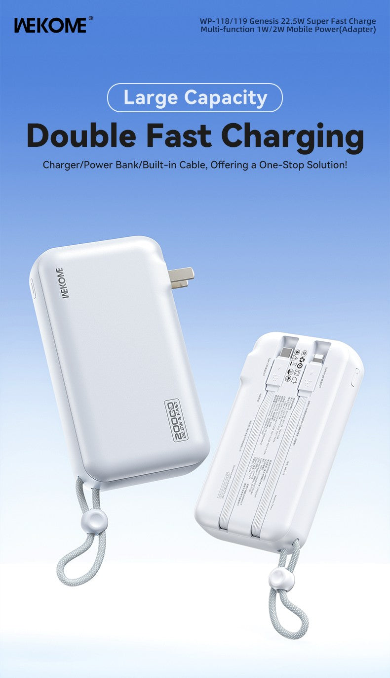 WP-119 22.5W super Fast Charge Multi-function Mobile Power (20000mAh)