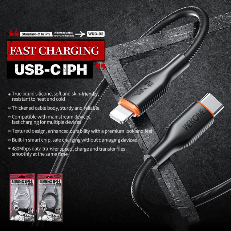 WDC-92 PD27W True Silicone Charging Data Cable C-L