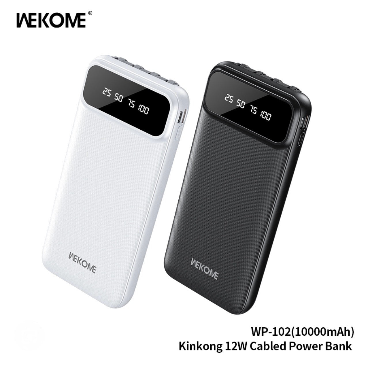 WP-102 Kinkong 12W Cabled Power Bank (10000mAh)